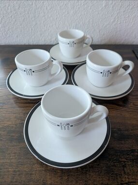 Emeril European White Porcelain Espresso Set For 4 - New! ☕☕☕